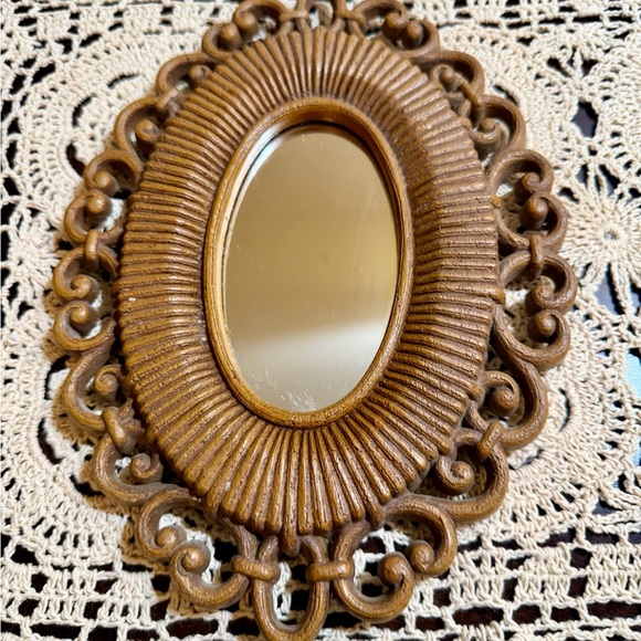 Homco Other - Homco Brown Ornate Oval Mirror